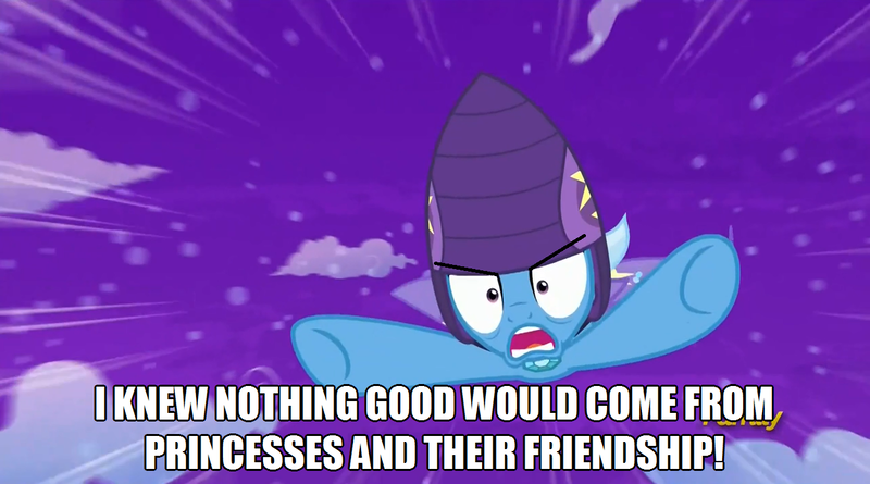 Size: 1253x697 | Tagged: safe, derpibooru import, screencap, trixie, pony, unicorn, no second prances, cannonball, cannonball trixie, discovery family logo, female, helmet, manticore mouth dive, mare, meme, old man jenkins, quote, spongebob squarepants, text, the sponge who could fly