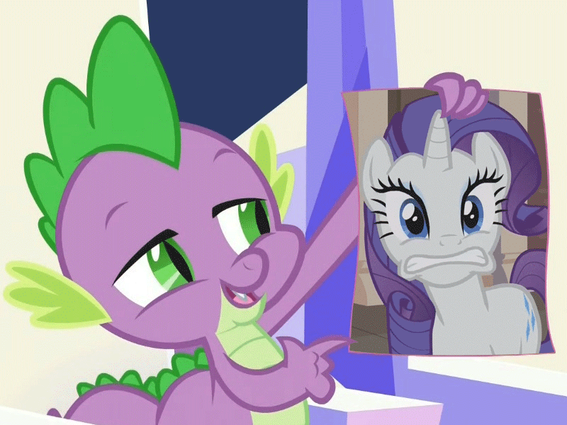 Size: 800x600 | Tagged: animated, derpibooru import, exploitable meme, forced meme, meme, psssdwr, rarity, safe, spike, spike holding a paper, the crystalling, the gift of the maud pie