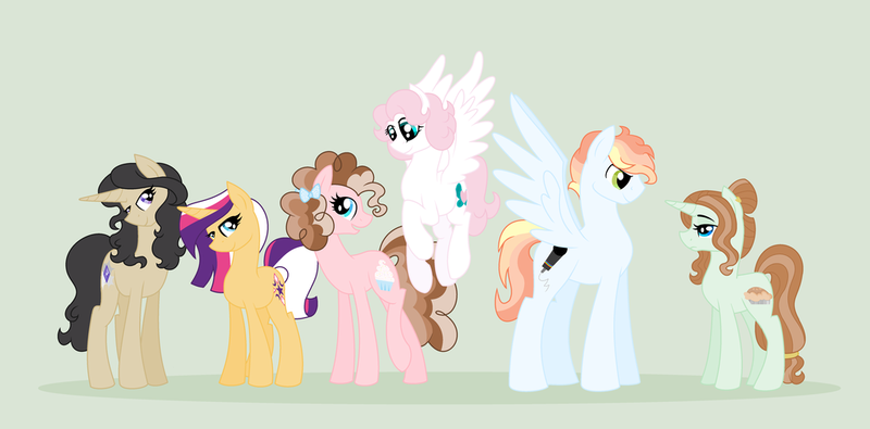 Size: 1024x506 | Tagged: artist:theroyalartofna, derpibooru import, next generation, oc, oc:bella, oc:blair, oc:blizzer, oc:crown jewel, oc:elle, oc:muffin, oc:wiwy, offspring, parent:applejack, parent:cheese sandwich, parent:filthy rich, parent:flash sentry, parent:fluttershy, parent:pinkie pie, parent:prince blueblood, parent:rainbow dash, parent:rarity, parents:blueshy, parents:cheesepie, parents:flashlight, parent:soarin', parents:raririch, parents:soarindash, parents:trenderjack, parent:trenderhoof, parent:twilight sparkle, safe, unofficial characters only