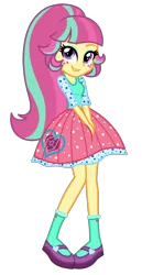 Size: 1800x3500 | Tagged: safe, artist:mixiepie, derpibooru import, sour sweet, equestria girls, friendship games, alternate universe, canterlot high, clothes, cute, dress, freckles, mary janes, shoes, simple background, skirt, socks, solo, transparent background, vector, wondercolts