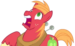 Size: 5619x3494 | Tagged: safe, artist:sketchmcreations, derpibooru import, big macintosh, earth pony, pony, no second prances, absurd resolution, inkscape, male, open mouth, raised hoof, screaming, simple background, solo, stallion, transparent background, vector