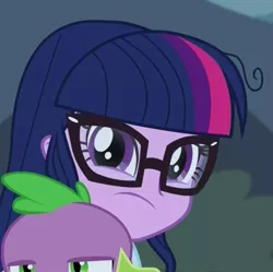 Size: 619x616 | Tagged: safe, derpibooru import, edit, edited screencap, screencap, sci-twi, twilight sparkle, equestria girls, friendship games, faic, inverted mouth, sad, smirk, twiface