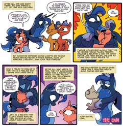 Size: 1331x1382 | Tagged: artist:jay fosgitt, derpibooru import, hug, idw, princess luna, safe, spoiler:comic, spoiler:comicff28, thestra