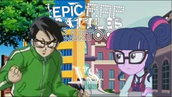 Size: 800x450 | Tagged: safe, derpibooru import, sci-twi, twilight sparkle, equestria girls, dragon ball z, epic rap battles of history, gohan