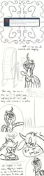 Size: 800x3200 | Tagged: artist:xxmarkingxx, burger, changeling, comic, derpibooru import, eating, food, hamster wheel, hay burger, monochrome, nochangelingshere, queen chrysalis, safe, sandwich