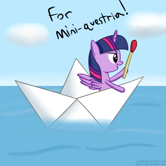 Size: 540x540 | Tagged: safe, artist:joey, derpibooru import, twilight sparkle, twilight sparkle (alicorn), alicorn, pony, cute, female, mare, match, micro, miniature pony, my little art challenge, paper boat, solo, twiabetes