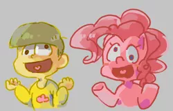 Size: 1227x784 | Tagged: safe, artist:brassiamaurva, derpibooru import, pinkie pie, crossover, jyushimatsu, osomatsu-san