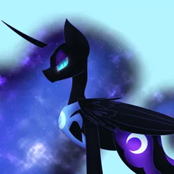 Size: 2000x2000 | Tagged: artist:lunar-march, derpibooru import, missing accessory, nightmare moon, safe, solo