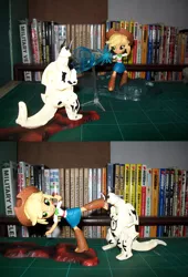 Size: 646x950 | Tagged: safe, derpibooru import, applejack, equestria girls, clothes, crossover, doll, eleking, equestria girls minis, eqventures of the minis, skirt, sweet chin music, toy, ultra egg, ultraman