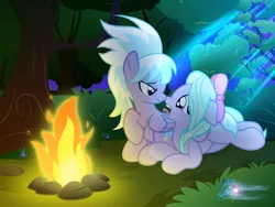 Size: 3000x2250 | Tagged: artist:nightmaremoons, campfire, cloudchaser, derpibooru import, female, flitter, incest, lesbian, open mouth, pegacest, scrunchy face, shipping, suggestive