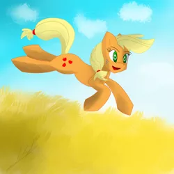 Size: 5000x5000 | Tagged: absurd resolution, applejack, artist:megazdx, derpibooru import, jumping, prairie, safe, solo