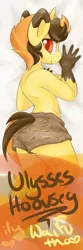 Size: 682x2048 | Tagged: anthro, artist:ana-hime, ass, body pillow, body pillow design, cardboard, derpibooru import, female, nudity, oc, oc:ulysses hoovesy, partial nudity, solo, solo female, suggestive, unofficial characters only