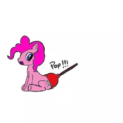 Size: 600x600 | Tagged: artist:goofermutt, artist:luciancat, colored, derpibooru import, pinkie pie, plunger, safe, sitting