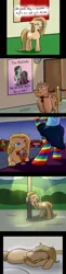 Size: 1000x4125 | Tagged: absurd resolution, artist:slavedemorto, bouncer, clothes, comic, derpibooru import, oc, oc:backy, rainbow socks, sad, socks, striped socks, stripper, suggestive, tired, unofficial characters only