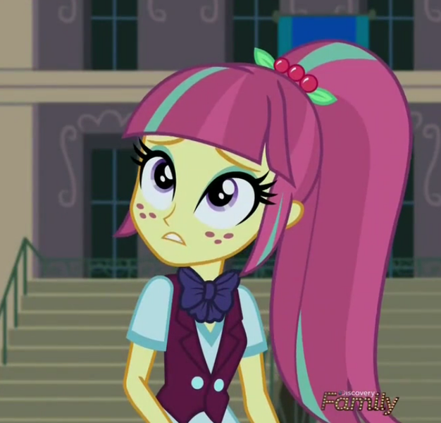 Size: 703x674 | Tagged: safe, derpibooru import, screencap, sour sweet, equestria girls, friendship games, cute, discovery family logo, solo, sourbetes