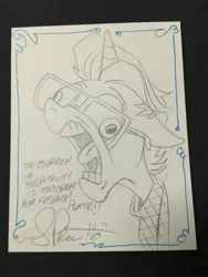 Size: 2448x3264 | Tagged: artist:andypriceart, commission, derp, derpibooru import, ed edd n eddy, fashion plate, peter kelamis, rambling ed, rolf, safe, solo, traditional art, voice actor joke