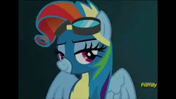 Size: 1280x720 | Tagged: derpibooru import, discovery family logo, lidded eyes, newbie dash, rainbow dash, rainbow fash, safe, screencap, seduction, wonderbolts uniform