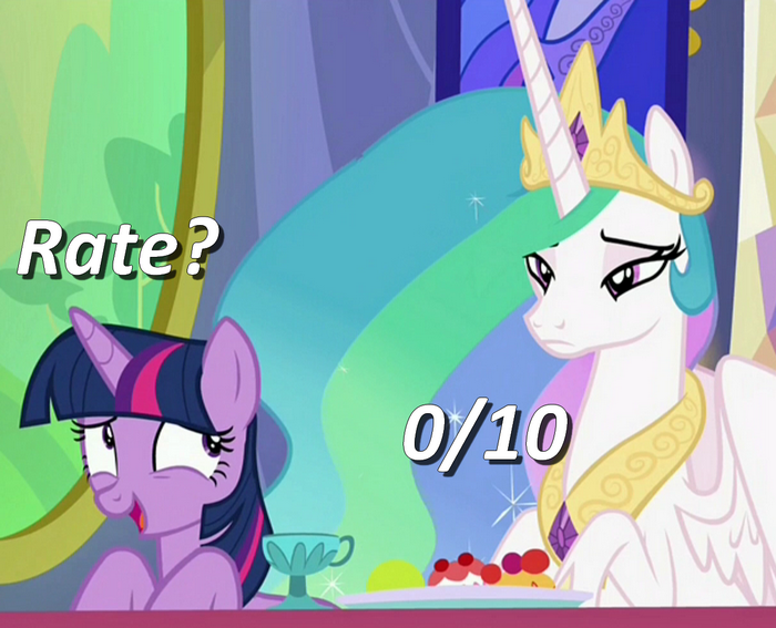 Size: 700x567 | Tagged: safe, derpibooru import, edit, edited screencap, screencap, princess celestia, twilight sparkle, twilight sparkle (alicorn), alicorn, pony, no second prances, celestia is not amused, female, image macro, mare, meme