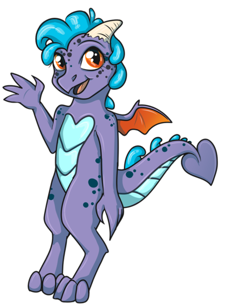 Size: 500x669 | Tagged: artist:scynthias, derpibooru import, dragon, female, oc, oc:princess pepper, offspring, parent:princess ember, parents:emberspike, parent:spike, safe, simple background, solo, transparent background, unofficial characters only, waving