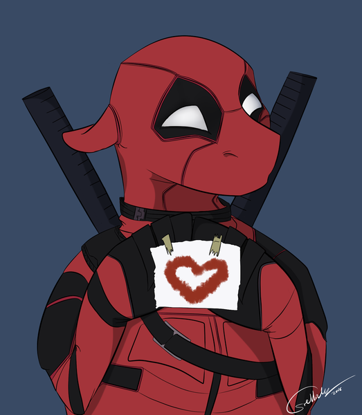 Size: 800x918 | Tagged: safe, artist:rutkotka, derpibooru import, ponified, crossover, cute, deadpool, fun, funny, handsome