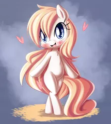 Size: 1714x1901 | Tagged: safe, artist:aryanne, derpibooru import, oc, oc:aryanne, unofficial characters only, earth pony, pony, anime, aryan, aryan pony, aryanbetes, bipedal, blank flank, blushing, chest fluff, cute, female, filly, happy, heart, nazipone, solo, starry eyes, walking, wingding eyes