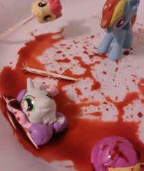 Size: 480x568 | Tagged: abuse, apple bloom, applebuse, blood, cutie mark crusaders, decapitated, derpibooru import, grimderp, rainbow dash, scootabuse, scootaloo, semi-grimdark, severed head, sweetie belle, sweetiebuse, toy, toy abuse