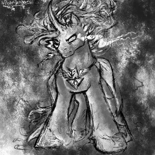 Size: 512x512 | Tagged: alicorn amulet, artist:remains, dark magic, derpibooru import, king sombra, magic, monochrome, semi-grimdark, solo, sombra eyes, unshorn fetlocks