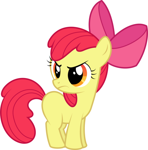 Size: 840x848 | Tagged: safe, artist:cloudpone, derpibooru import, apple bloom, earth pony, pony, .svg available, bow, female, filly, frown, hair bow, simple background, solo, svg, transparent background, vector