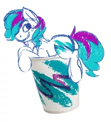 Size: 1024x1125 | Tagged: artist:ruef, cup, derpibooru import, looking at you, oc, oc:solo jazz, safe, simple background, smiling, solo, solo jazz, solo jazz cup, unofficial characters only, white background