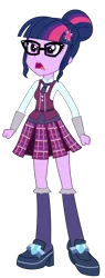 Size: 1366x3600 | Tagged: safe, artist:sketchmcreations, derpibooru import, sci-twi, twilight sparkle, equestria girls, friendship games, angry, clothes, commission, crystal prep academy, crystal prep academy uniform, crystal prep shadowbolts, glasses, high heels, inkscape, open mouth, pleated skirt, school uniform, shoes, simple background, skirt, socks, solo, transparent background, vector