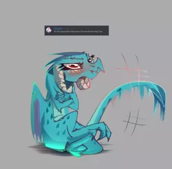 Size: 1320x1300 | Tagged: angry, artist:alumx, blushing, crossed arms, cute, derpibooru import, dragon, emberbetes, grumpy, princess ember, safe, scrunchy face, solo, tail wag, tsundember, tsundere