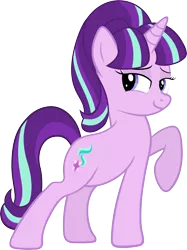 Size: 4493x6000 | Tagged: absurd resolution, artist:slb94, derpibooru import, looking at you, pose, raised hoof, rarity pose, safe, simple background, smirk, smug, solo, starlight glimmer, transparent background, vector