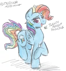 Size: 1450x1556 | Tagged: 30 minute art challenge, artist:flutterthrash, derpibooru import, newbie dash, rainbow dash, rainbow fash, safe, solo