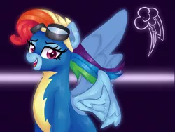 Size: 1600x1200 | Tagged: artist:pandamoniyum, derpibooru import, newbie dash, rainbow dash, rainbow fash, safe, simple background, solo, wonderbolts uniform