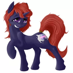 Size: 1248x1239 | Tagged: safe, artist:almar, derpibooru import, oc, unofficial characters only, pony, unicorn, hairband, pose, red hair, simple background, smiling, solo, white background