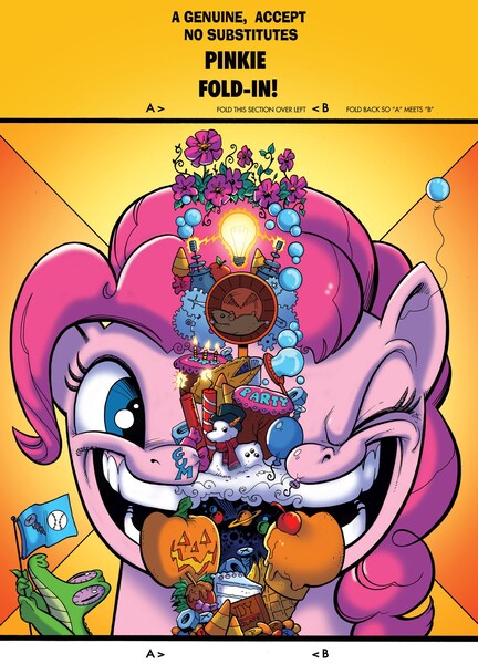 Size: 1241x1725 | Tagged: artist:andypriceart, cake, derpibooru import, food, gummy, idw, mad magazine, nightmare fuel, parody, pie, pinkie pie, safe, spoiler:comic, spoiler:comic42, things pony was not meant to know