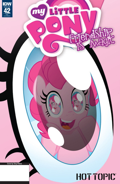 Size: 780x1200 | Tagged: artist:tonyfleecs, cover, derpibooru import, droste effect, eye, eye reflection, eyes, hot topic, idw, pinkception, pinkie pie, recursion, reflection, safe, spoiler:comic42