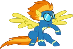 Size: 3405x2317 | Tagged: artist:sketchmcreations, derpibooru import, goggles, inkscape, landing, newbie dash, safe, simple background, spitfire, spread wings, superhero landing, transparent background, vector, wonderbolts uniform