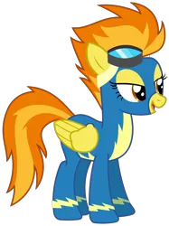 Size: 2400x3213 | Tagged: safe, artist:sketchmcreations, derpibooru import, spitfire, newbie dash, goggles, inkscape, open mouth, simple background, sly, solo, transparent background, vector, wonderbolts uniform