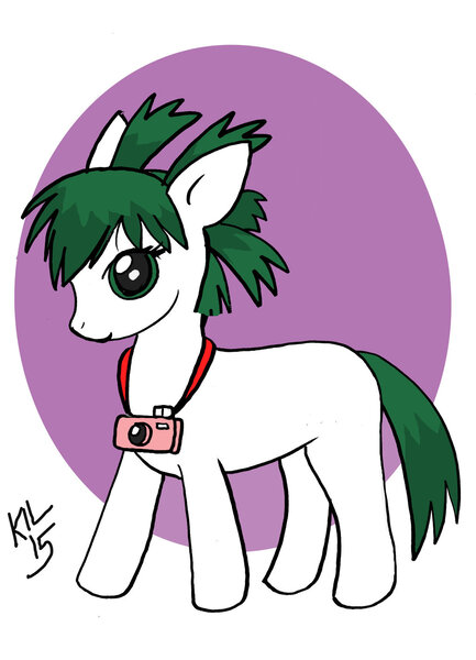 Size: 1024x1418 | Tagged: safe, artist:koku-chan, derpibooru import, ponified, earth pony, pony, camera, filly, koiwai yotsuba, manga, signature, solo, yotsuba