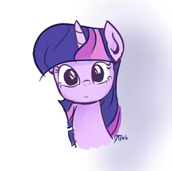 Size: 895x892 | Tagged: artist:daniel10alien, bust, derpibooru import, frown, looking at you, paint tool sai, portrait, purple smart, safe, simple background, solo, twilight sparkle