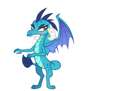 Size: 550x400 | Tagged: animated, artist:maximussolini, blushing, cute, dancing, derpibooru import, dragon, emberbetes, female, frown, glare, hula, hula dance, looking at you, perfect loop, princess ember, safe, scrunchy face, simple background, solo, :t, tsundember, tsundere, white background