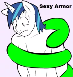 Size: 501x529 | Tagged: suggestive, artist:strangerdanger, derpibooru import, edit, shining armor, anthro, bare chest, belly button, image, jpeg, male, nudity, sexy armor, shiningsub, solo, solo male, tentacle porn, tentacles, tentacles on male