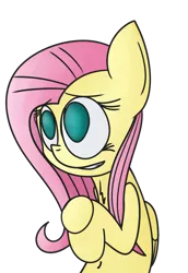 Size: 866x1256 | Tagged: artist:mr. rottson, belly button, chest fluff, derpibooru import, fluttershy, safe, simple background, solo, transparent background