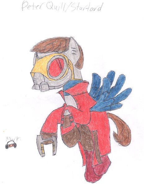 Size: 3060x3960 | Tagged: artist:aridne, derpibooru import, guardians of the galaxy, marvel, marvel comics, peter quill, ponified, safe, solo, starlord