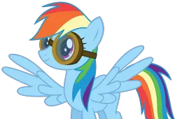 Size: 5191x3522 | Tagged: absurd resolution, artist:sketchmcreations, cute, derpibooru import, goggles, inkscape, newbie dash, rainbow dash, safe, simple background, smiling, solo, spread wings, transparent background, vector