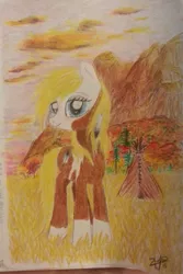 Size: 540x810 | Tagged: artist:horsesnhurricanes, derpibooru import, dreamworks, ponified, rain (character), safe, solo, spirit: stallion of the cimarron, traditional art