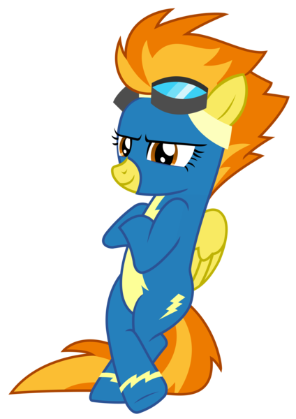 Size: 2400x3400 | Tagged: safe, artist:sketchmcreations, derpibooru import, spitfire, pony, newbie dash, bipedal, crossed arms, inkscape, leaning, simple background, smiling, solo, transparent background, vector, wonderbolts uniform