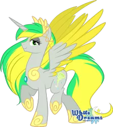 Size: 1813x2038 | Tagged: safe, artist:xwhitedreamsx, derpibooru import, oc, oc:natural disaster, unofficial characters only, alicorn, pony, female, looking at you, princess, regalia, simple background, solo, transparent background