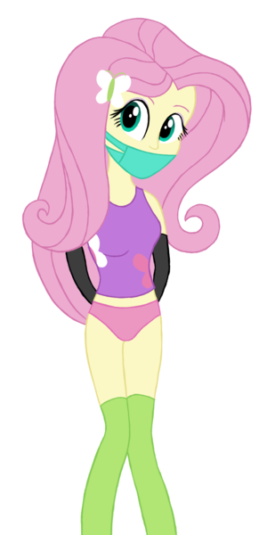 Size: 1141x2282 | Tagged: safe, artist:deannaphantom13, derpibooru import, fluttershy, equestria girls, bikini bottom, clothes, simple background, solo, tankini, tanktop, transparent background